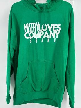 Misery Loves Company Green Logo Hoodie Size 2XL
